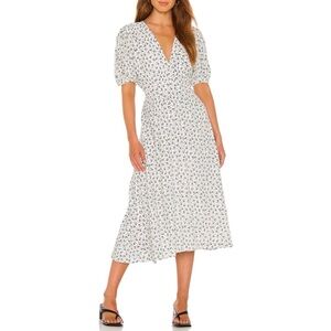 Faithfull The Brand Sonja Midi Dress In La Bleu Floral Print Size 4